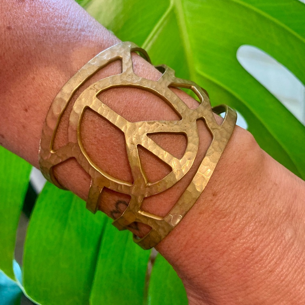 Peace Sign Boho  Cuff